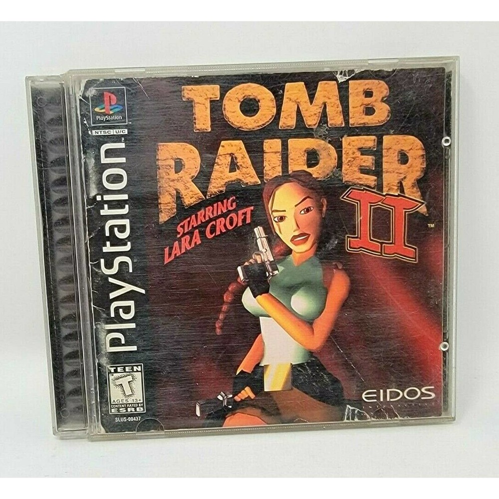 Tomb Raider II 2 Lara Croft Black Label Sony PlayStation PS1 Complete TESTED